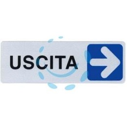 TARGHETTA ADESIVA "USCITA" (FRECCIA A DESTRA) - cm.15X5h.