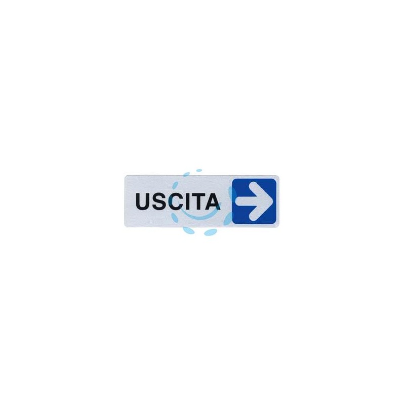 TARGHETTA ADESIVA "USCITA" (FRECCIA A DESTRA) - cm.15X5h.