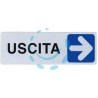 TARGHETTA ADESIVA "USCITA" (FRECCIA A DESTRA) - cm.15X5h.