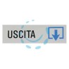 TARGHETTA ADESIVA "USCITA" (FRECCIA IN GIU') - cm.15x5h.