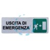 TARGHETTA ADESIVA "USCITA DI EMERGENZA" (FRECCIA A DESTRA) - cm.15x5h.