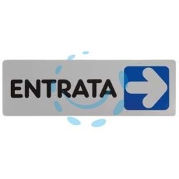 TARGHETTA ADESIVA "ENTRATA" (FRECCIA A DESTRA) - cm.15X5h.