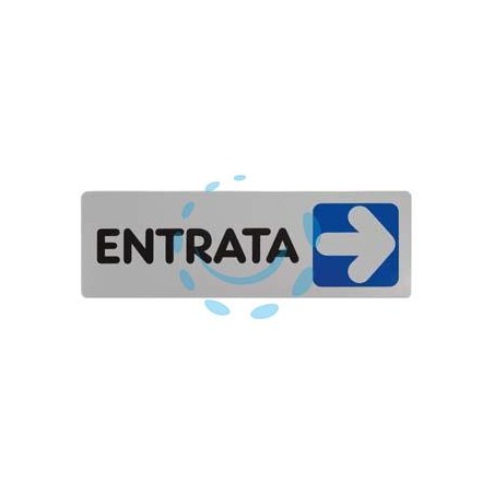 TARGHETTA ADESIVA "ENTRATA" (FRECCIA A DESTRA) - cm.15X5h.