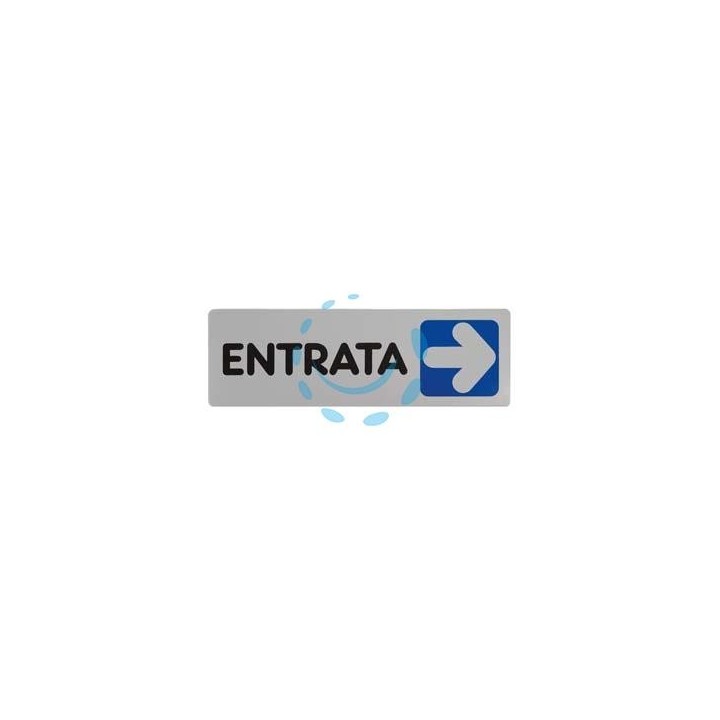 TARGHETTA ADESIVA "ENTRATA" (FRECCIA A DESTRA) - cm.15X5h.