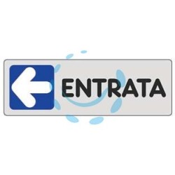 TARGHETTA ADESIVA "ENTRATA" (FRECCIA A SINISTRA) - cm.15X5h.