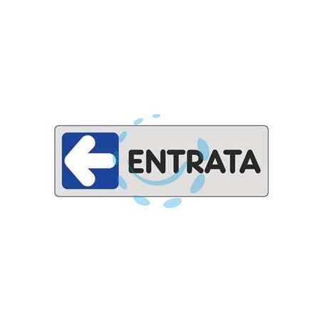 TARGHETTA ADESIVA "ENTRATA" (FRECCIA A SINISTRA) - cm.15X5h.