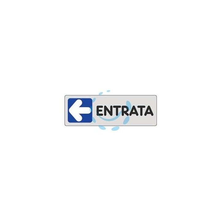 TARGHETTA ADESIVA "ENTRATA" (FRECCIA A SINISTRA) - cm.15X5h.