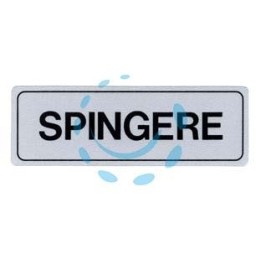 TARGHETTA ADESIVA "SPINGERE" - cm.15x5h.