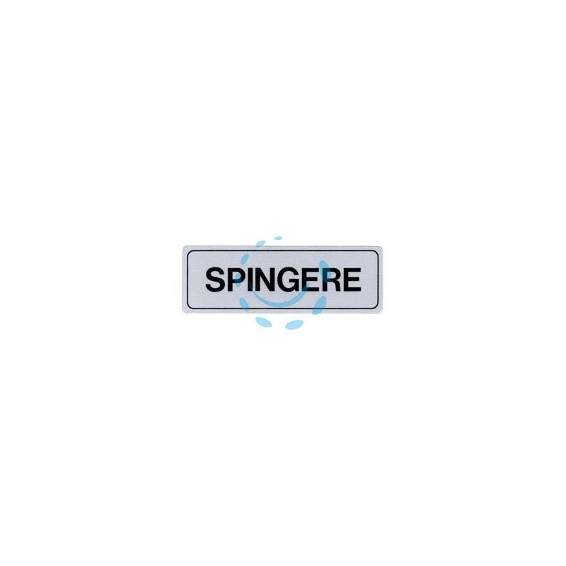 TARGHETTA ADESIVA "SPINGERE" - cm.15x5h.