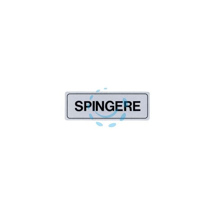 TARGHETTA ADESIVA "SPINGERE" - cm.15x5h.