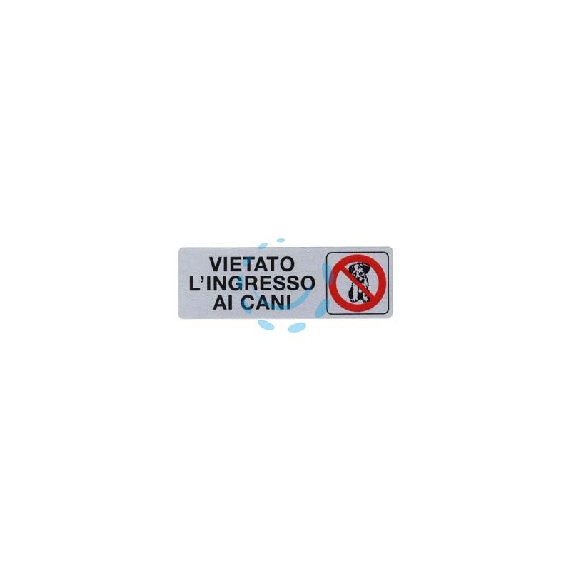 TARGHETTA ADESIVA "VIETATO L’INGRESSO AI CANI" - cm.15x5h.