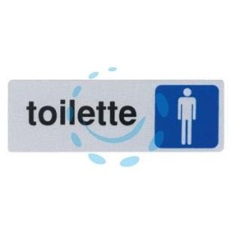 TARGHETTA ADESIVA "TOILETTE UOMO" - cm.15x5h.
