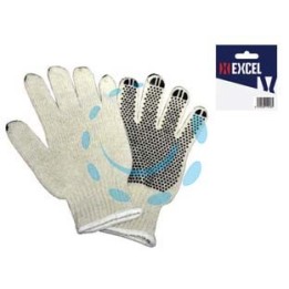 GUANTI IN POLIESTERE/COTONE PUNTINATI CON POLSINO - tg.8 donna