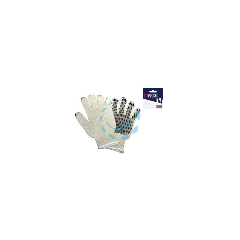 GUANTI IN POLIESTERE/COTONE PUNTINATI CON POLSINO - tg.8 donna