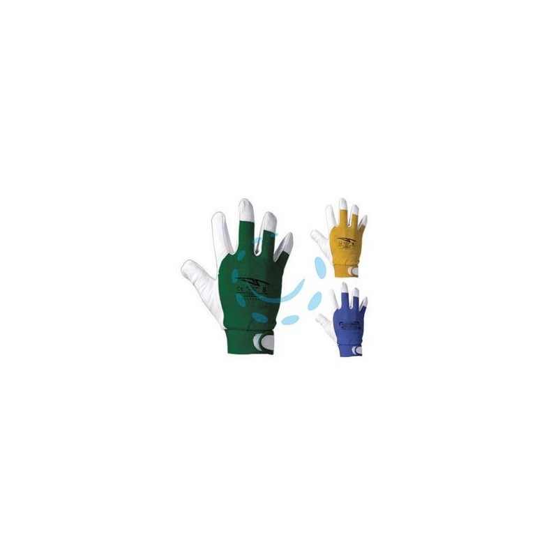 GUANTI DA LAVORO PELLE FIORE OVINA DORSO COTONE - tg. 8 verde