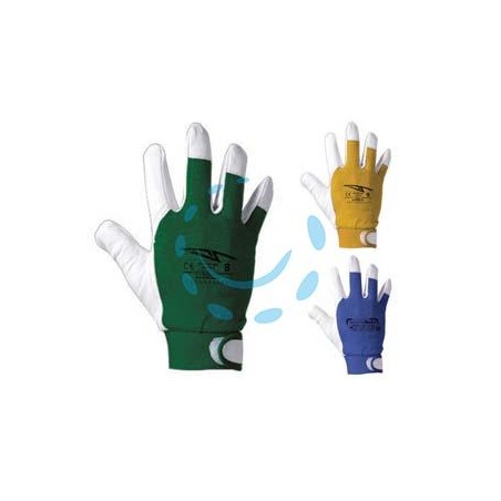 GUANTI DA LAVORO PELLE FIORE OVINA DORSO COTONE - tg. 8 verde