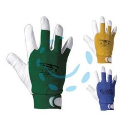 GUANTI DA LAVORO PELLE FIORE OVINA DORSO COTONE - tg.10 blu