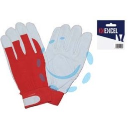GUANTI DA LAVORO OVINO DORSO COTONE ROSSO - tg. 8