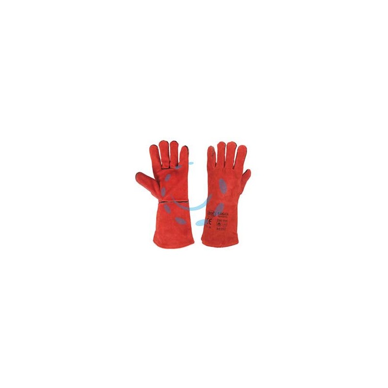 GUANTO SALDATORE CROSTA BOVINO ROSSO - tg.10