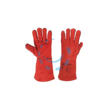 GUANTO SALDATORE CROSTA BOVINO ROSSO - tg.10