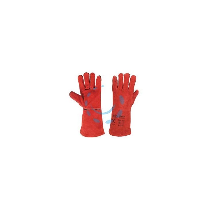 GUANTO SALDATORE CROSTA BOVINO ROSSO - tg.10