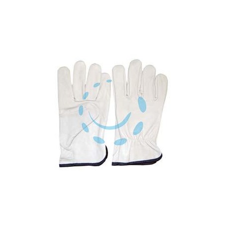 GUANTI DA LAVORO IN PELLE BOVINA BIANCO - tg.10
