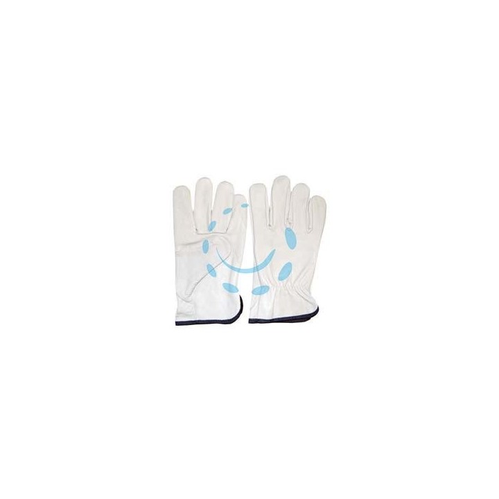 GUANTI DA LAVORO IN PELLE BOVINA BIANCO - tg.10