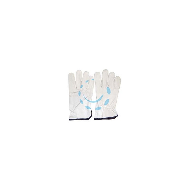 GUANTI DA LAVORO IN PELLE BOVINA BIANCO - tg.11