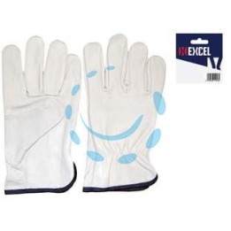 GUANTI DA LAVORO IN PELLE BOVINA BIANCO - tg.10