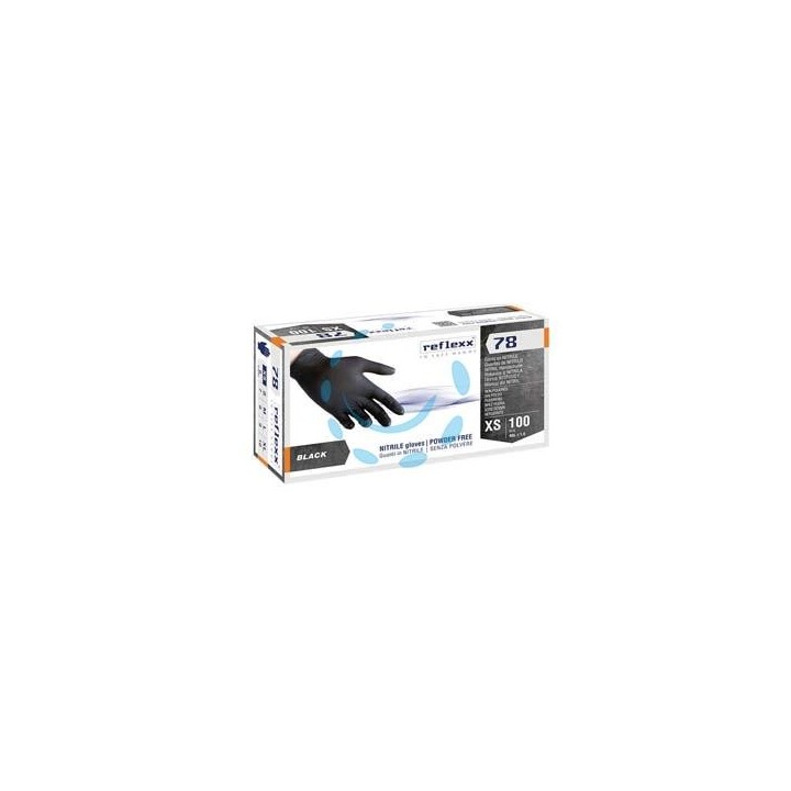 GUANTO IN NITRILE GR.4,0 SENZA POLVERE NERO R78 - tg.M in conf. da 100 pz. 