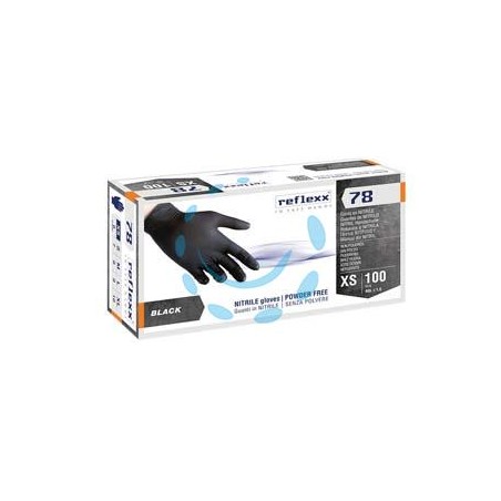 GUANTO IN NITRILE GR.4,0 SENZA POLVERE NERO R78 - tg.XL in conf. da 100 pz. 