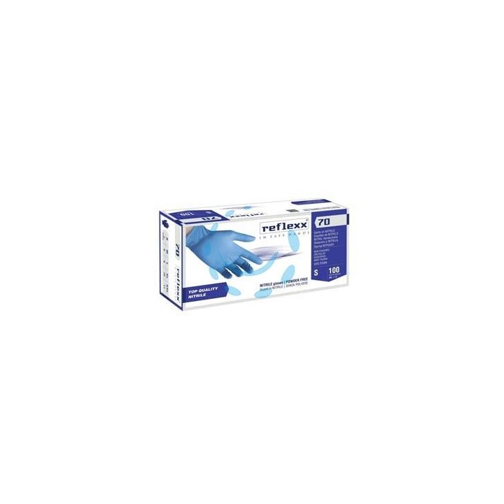 GUANTO IN NITRILE GR.4,9 SENZA POLVERE CELESTE R70 - tg.L in conf. da 100 pz. 