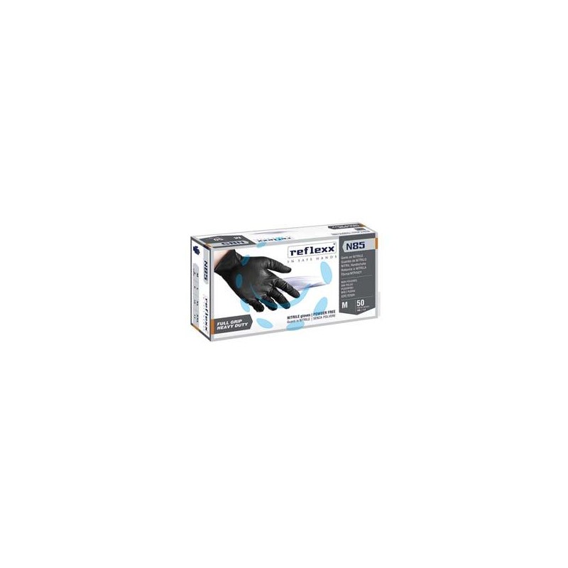 GUANTO IN NITRILE GRIP 3D GR.8,4 SENZA POLVERE NERO N85B - tg.XL in conf. da 50 pz. 