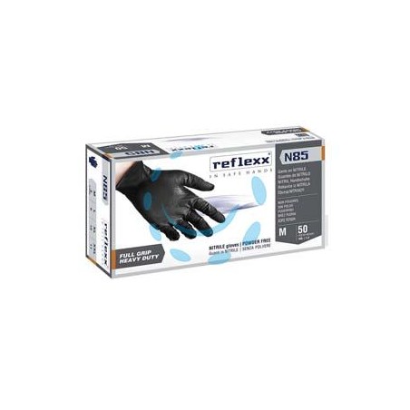 GUANTO IN NITRILE GRIP 3D GR.8,4 SENZA POLVERE NERO N85B - tg.XL in conf. da 50 pz. 