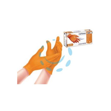 GUANTO IN NITRILE GRIP 3D GR.8,4 SENZA POLVERE ARANCIONI N85 - tg.XL in conf. da 50 pz. 