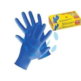 GUANTI IN NITRILE SENZA POLVERE AZZURRI - tg.S in conf. da pz.100 (PG506.19)