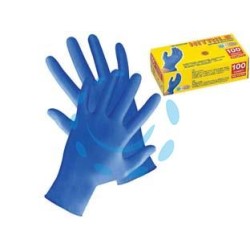 GUANTI IN NITRILE SENZA POLVERE AZZURRI - tg.S in conf. da pz.100 (PG506.19)
