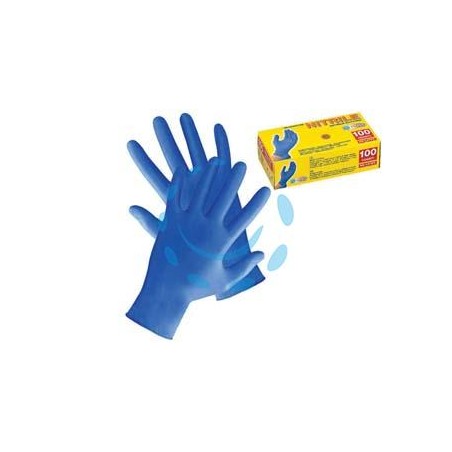 GUANTI IN NITRILE SENZA POLVERE AZZURRI - tg.L in conf. da pz.100 (PG506.21)