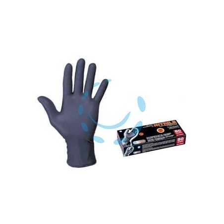 GUANTI IN NITRILE SPESSORATI NERI - tg.XL in conf. da 50 pz. (PG506.12)