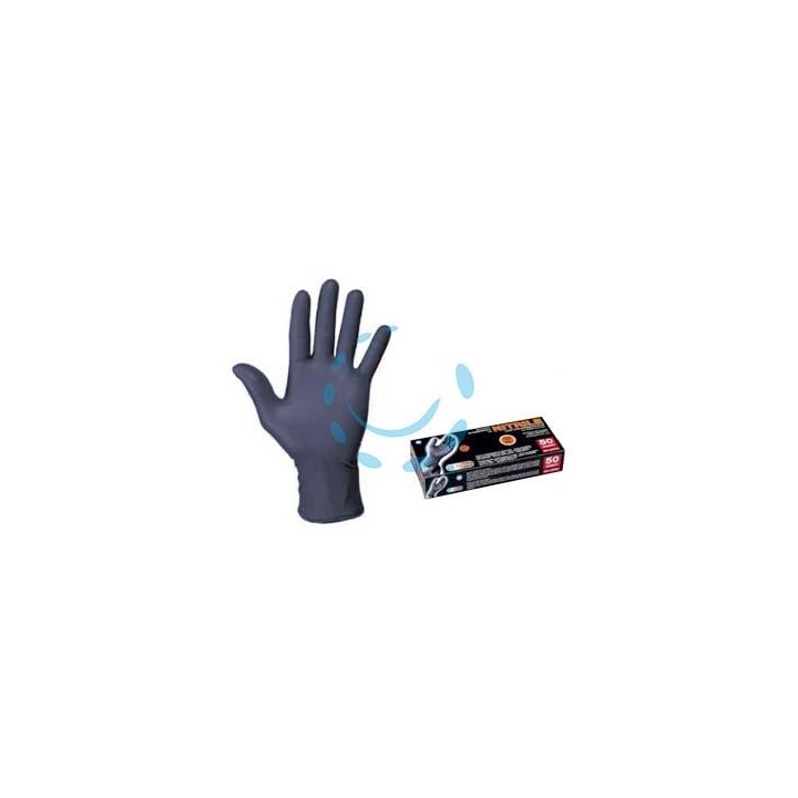 GUANTI IN NITRILE SPESSORATI NERI - tg.XL in conf. da 50 pz. (PG506.12)