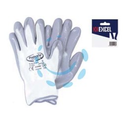 GUANTI DA LAVORO IN POLIESTERE CON PALMO RICOPERTO IN NITRILE GRIGIO - tg.S misura 7