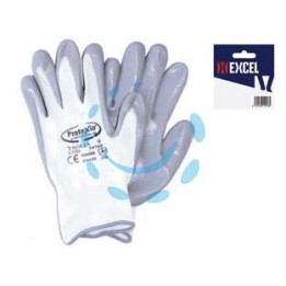GUANTI DA LAVORO IN POLIESTERE CON PALMO RICOPERTO IN NITRILE GRIGIO - tg.M misura 8
