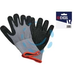 GUANTI DA LAVORO IN POLIESTERE PALMO RIVESTITO E PUNTINATO IN NITRILE - tg.10