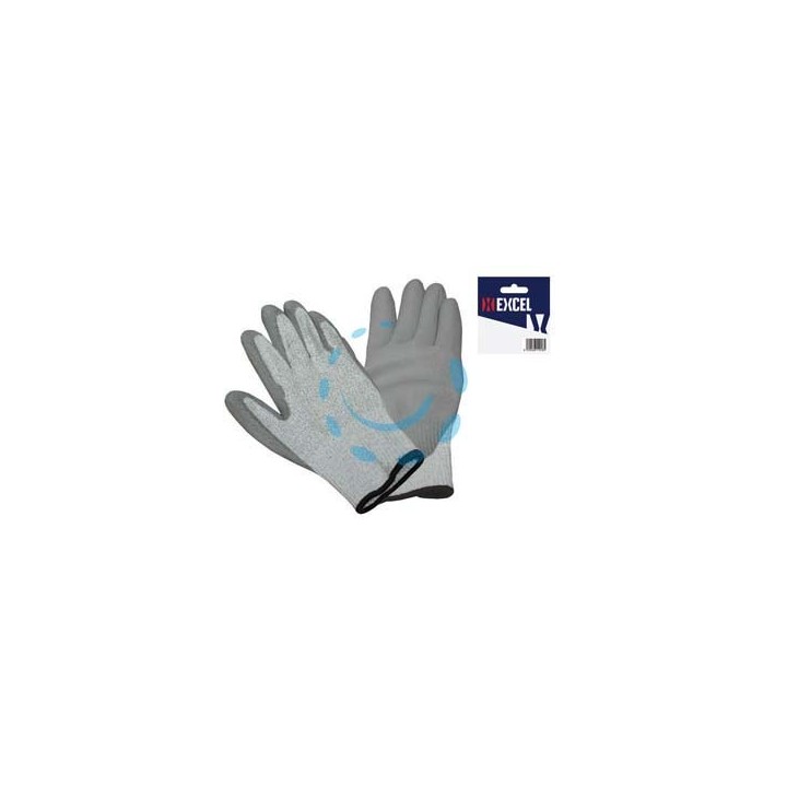 GUANTI ANTITAGLIO IN FILO UHMVPE E NYLON SPALMATO IN POLIURETANO - tg.XL misura 10
