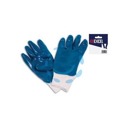 GUANTI DA LAVORO IN TELA INTERAMENTE SPALMATO IN NBR POLSO MAGLIA - tg.10