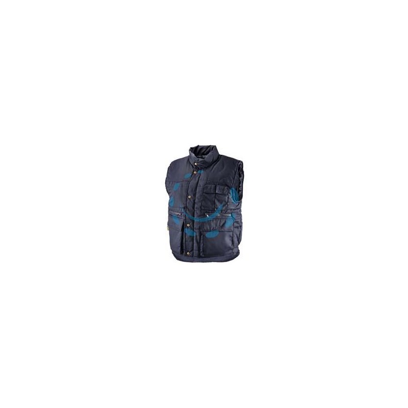 GILET IMBOTTITO IN POLIESTERE/COTONE BLU - tg.L