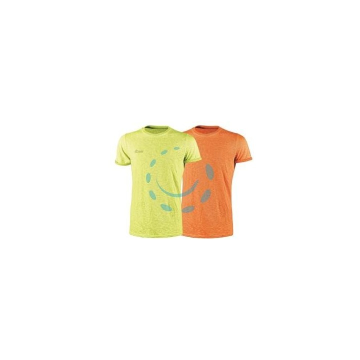 T-SHIRT FLUO MANICA CORTA - tg.L - orange - 100% cotone