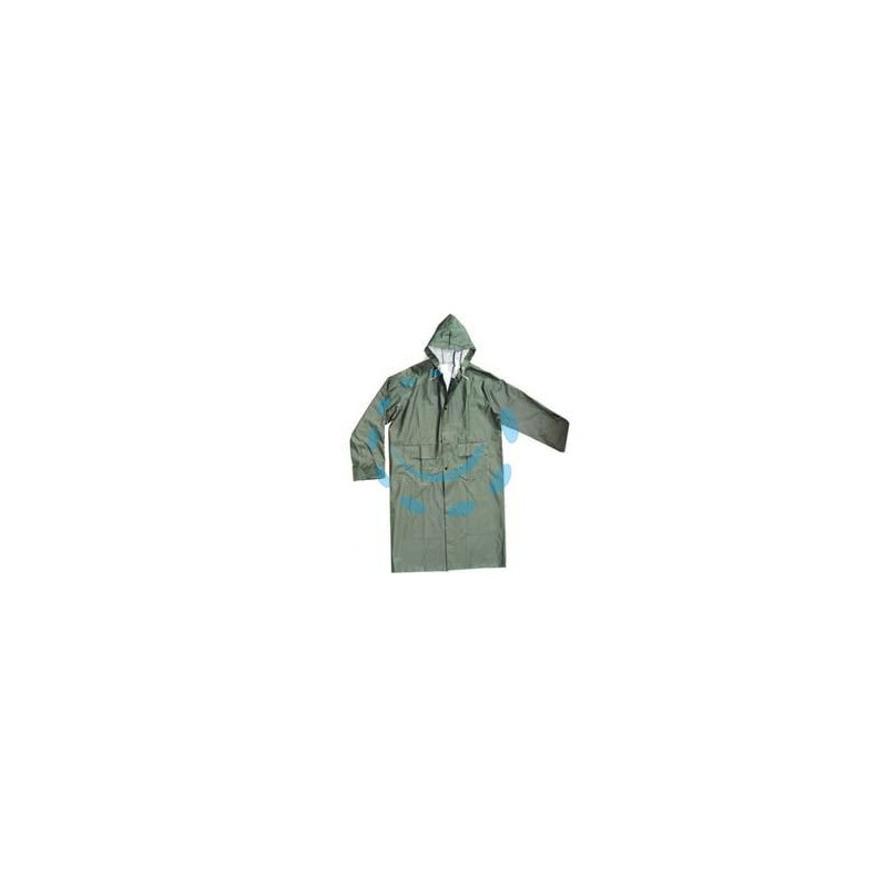 IMPERMEABILE CAPPOTTO IN PVC BISPALMATO PLP VERDE - tg. M