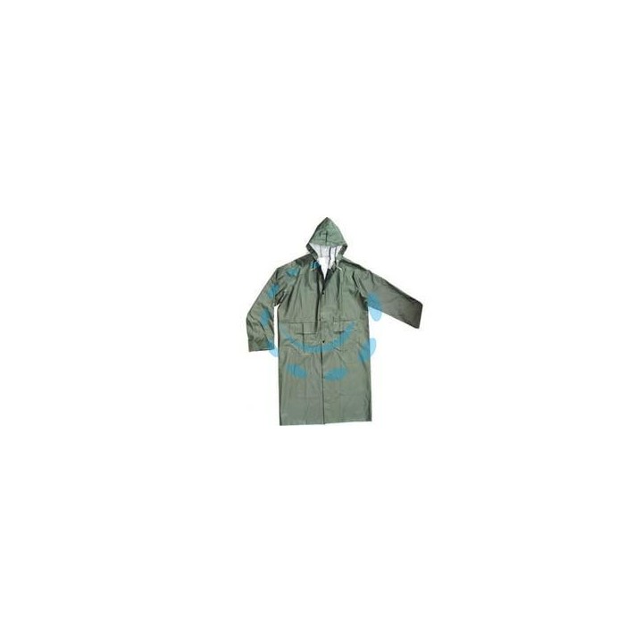IMPERMEABILE CAPPOTTO IN PVC BISPALMATO PLP VERDE - tg. M
