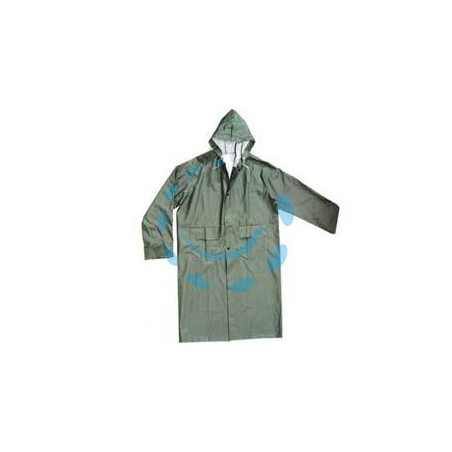 IMPERMEABILE CAPPOTTO IN PVC BISPALMATO PLP VERDE - tg. XXL